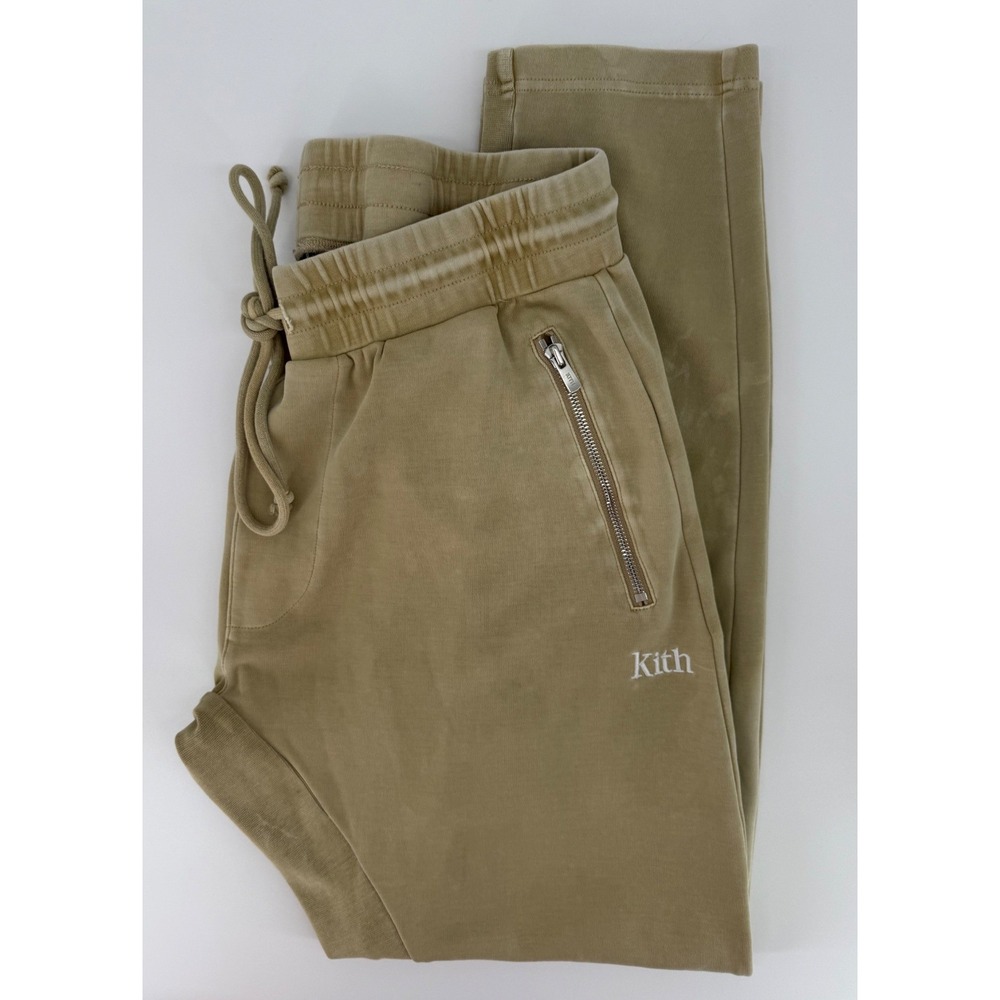 Kith Pants Mens Size Large Tan Bleecker Sweatpants Joggers‎ Acid Wash